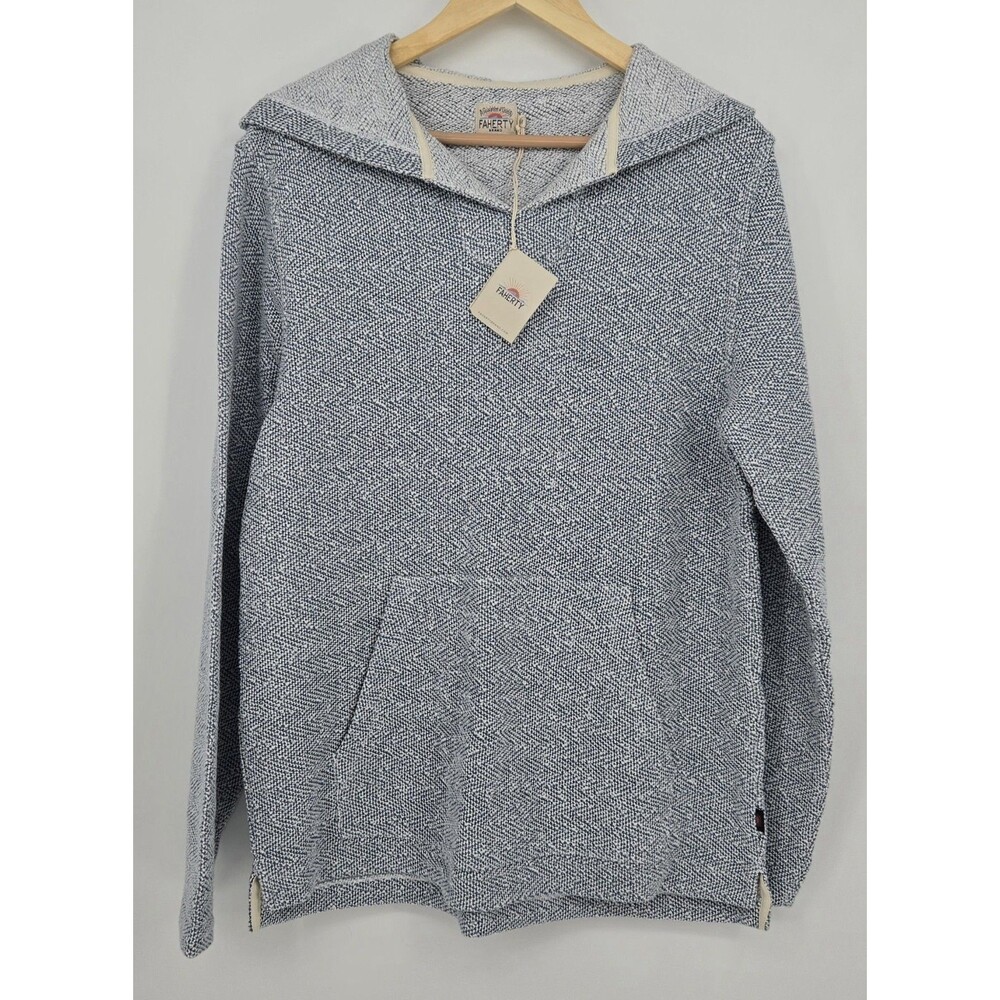 NWT $209 Faherty 74% Cotton Hoodie Kangaroo Pocket Beach Surfer California Men L